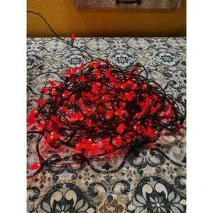 Red Textured Strawberry Mini String Lights Lot of 2 Strands 25ft Tested